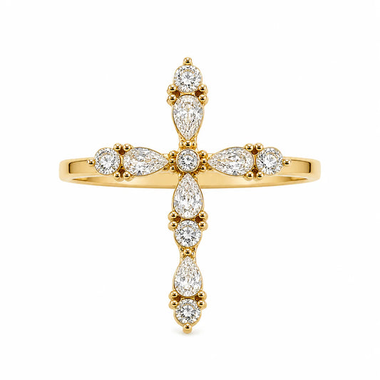 Cross Ring Strass