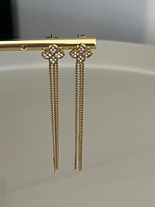 Oorknoppen Clover Strass | Goud