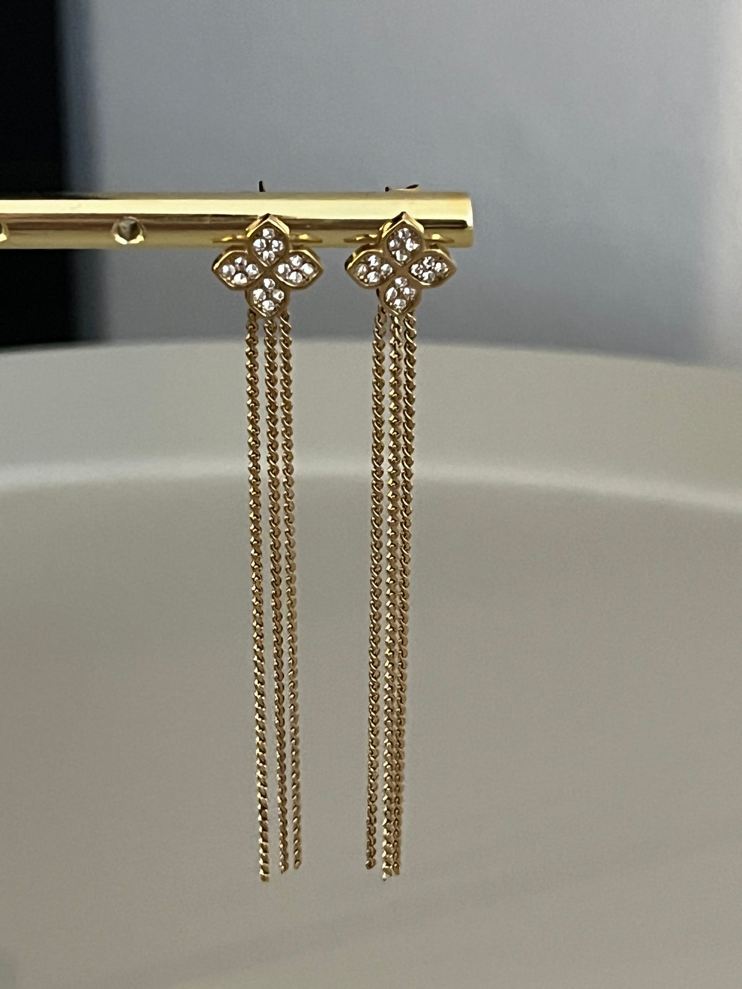 Oorknoppen Clover Strass | Goud