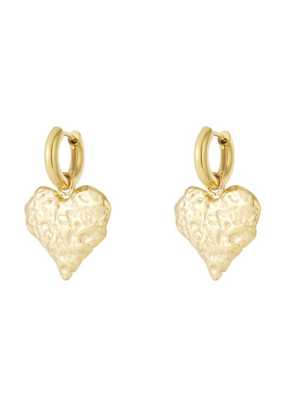Textured Heart Earrings