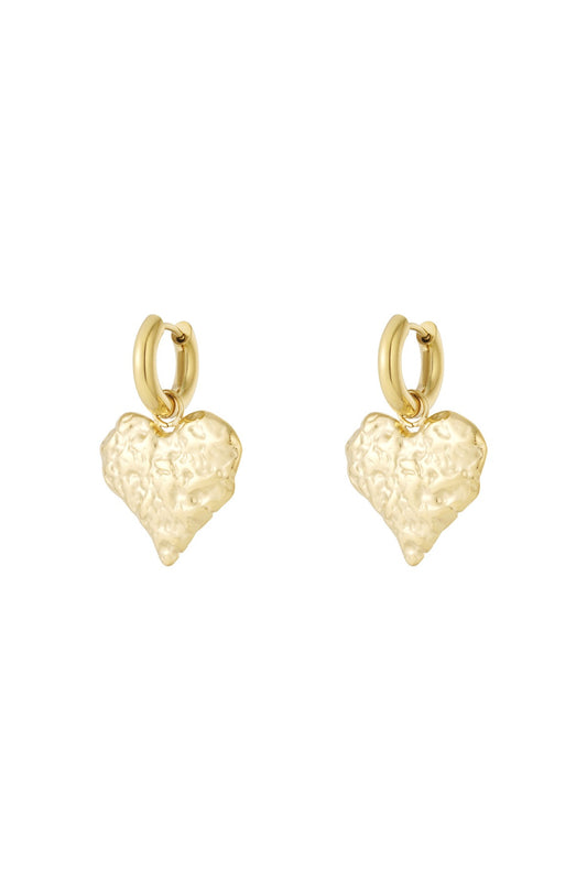 Textured Heart Earrings
