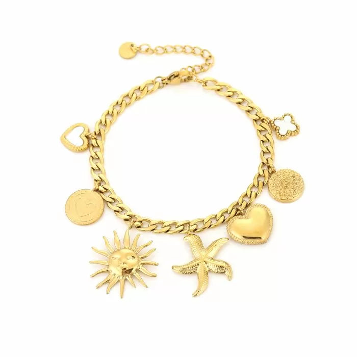 Bedelarmband Sunny Charms | Goud