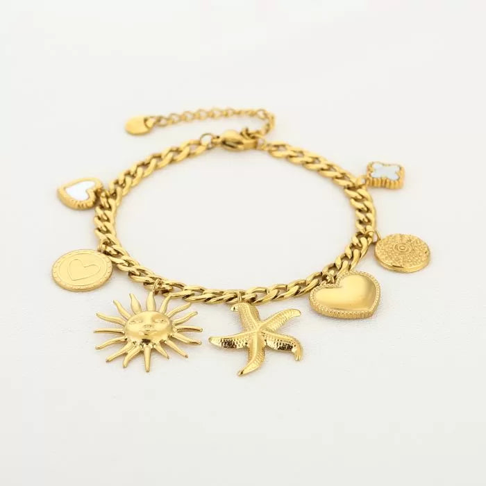 Bedelarmband Sunny Charms | Goud