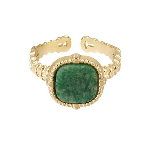 Ring Natural Stone Green