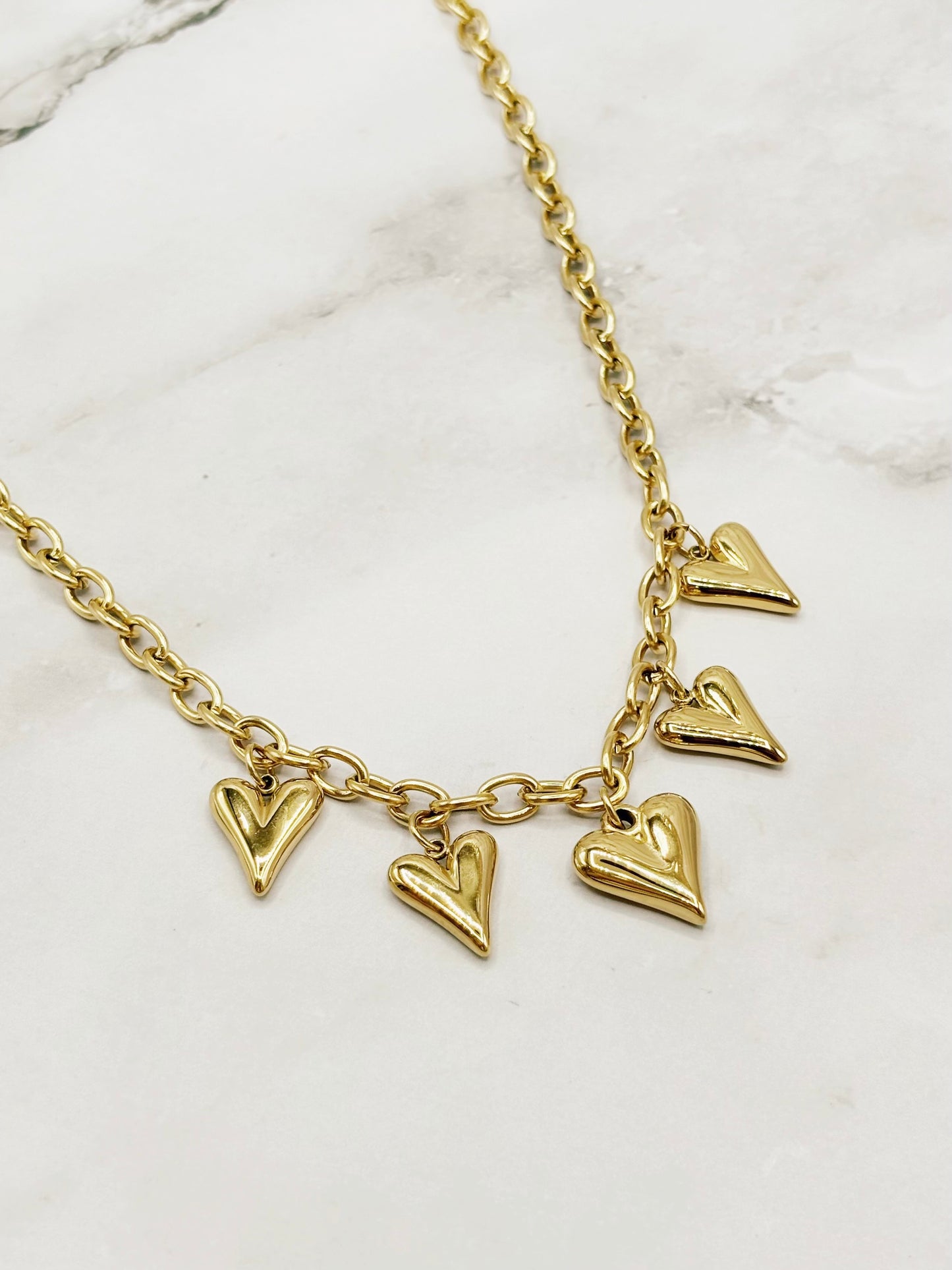 Bedelketting Hartjes | Goud