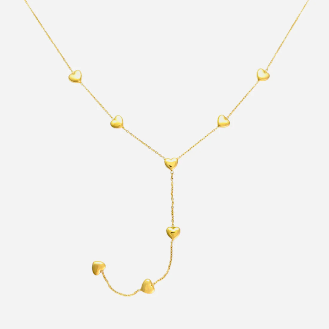 Y Necklace Hearts | Goud