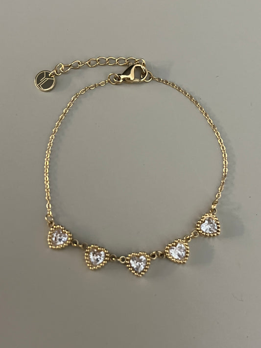 Diamond Hearts Bracelet