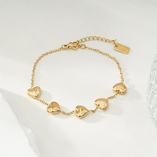 Bracelet Small Hearts | Goud