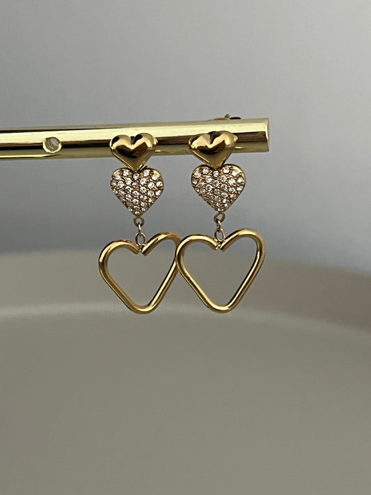 Oorknoppen Hearts Strass