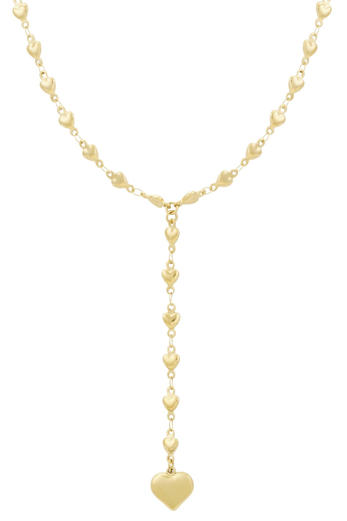 Y Necklace Hearts | Goud