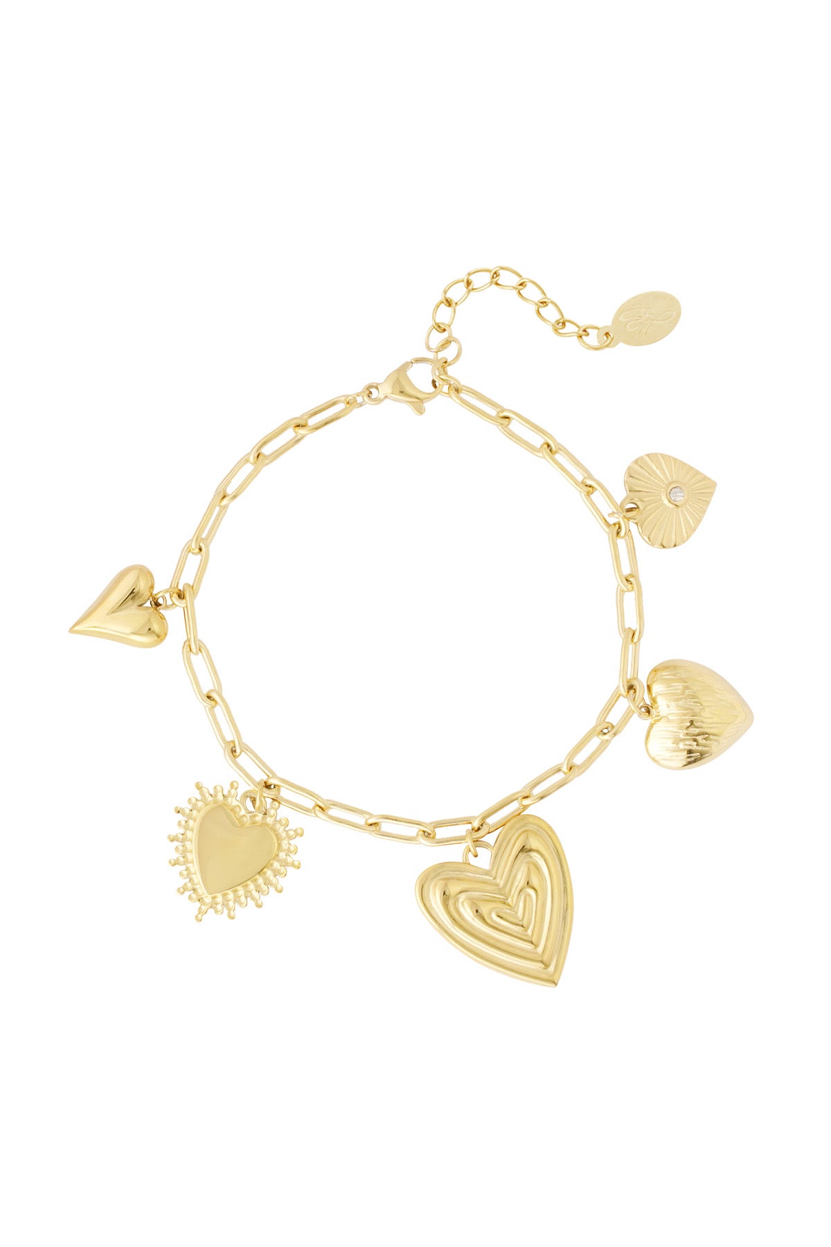 Bedelarmband Heart Love | Goud