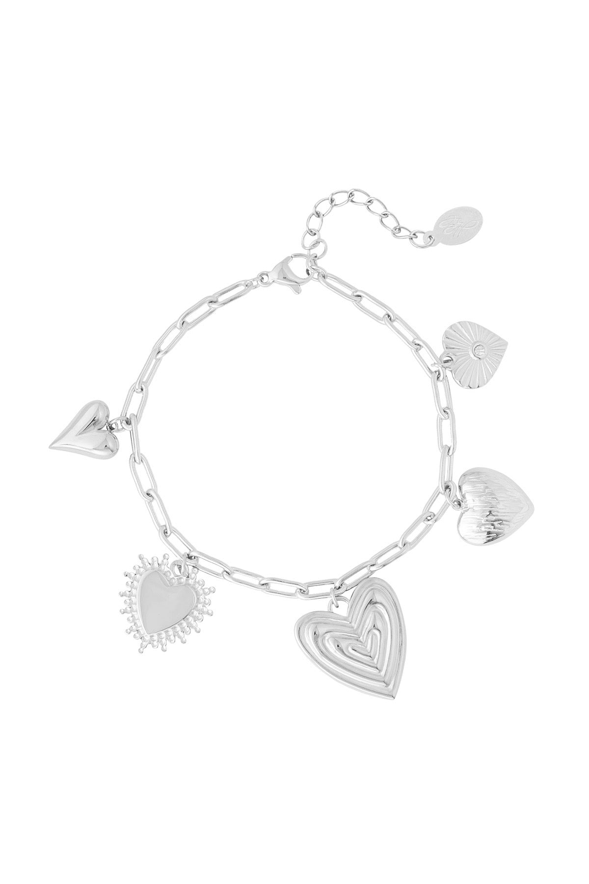 Bedelarmband Heart Love | Zilver