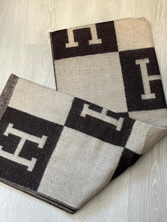 Hillary Sjaal | Donkerbruin/Beige