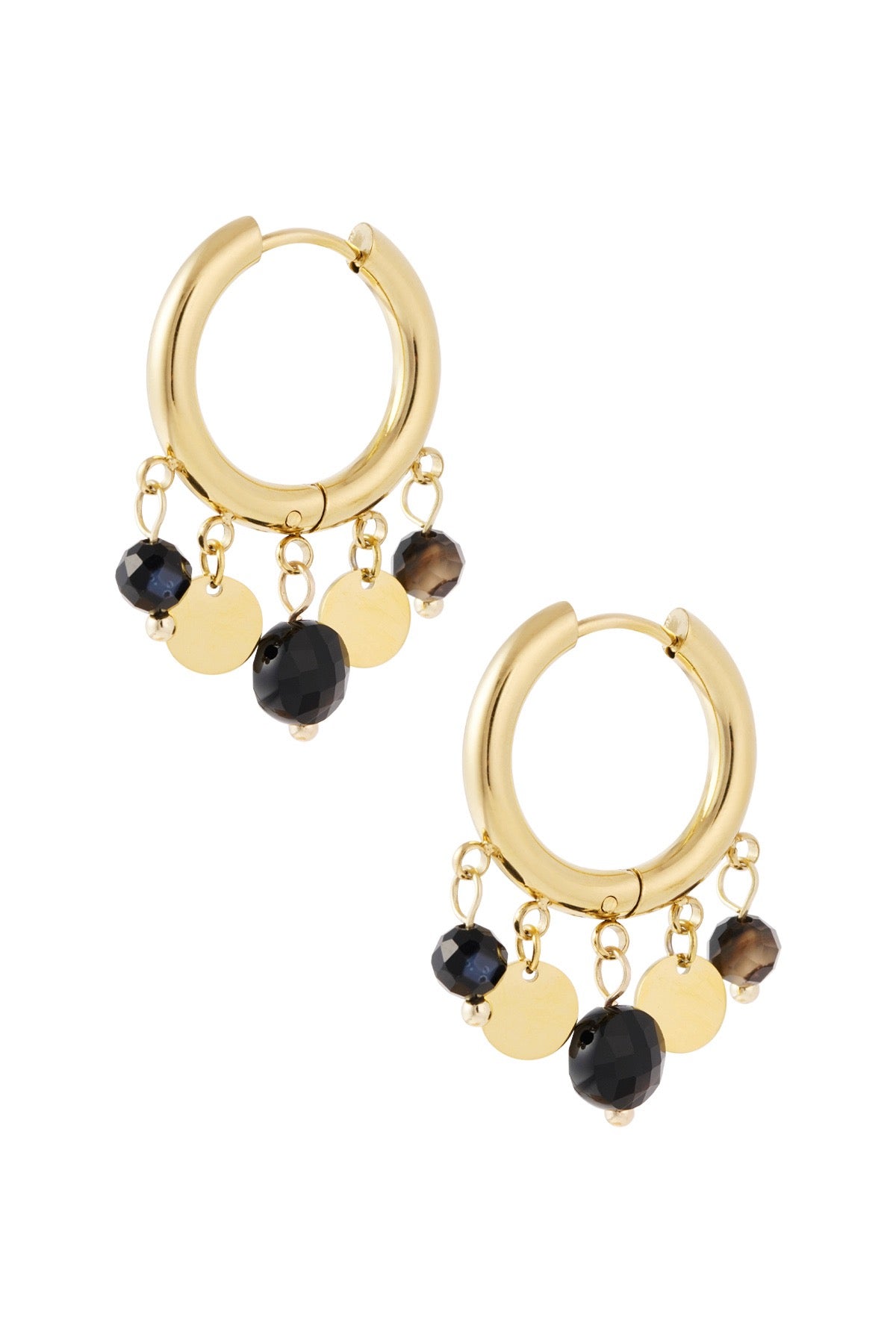 Oorbellen Coins | Zwart