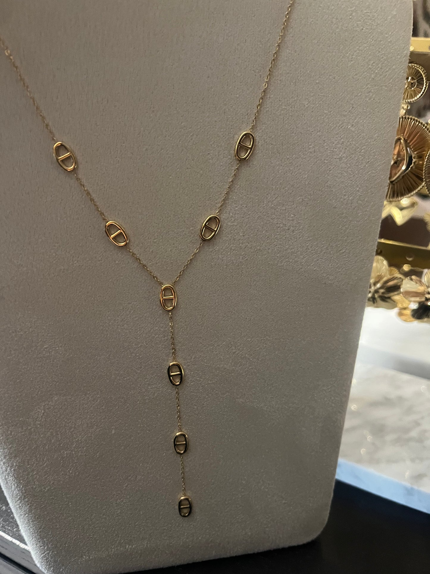 Y Necklace Double D | Goud