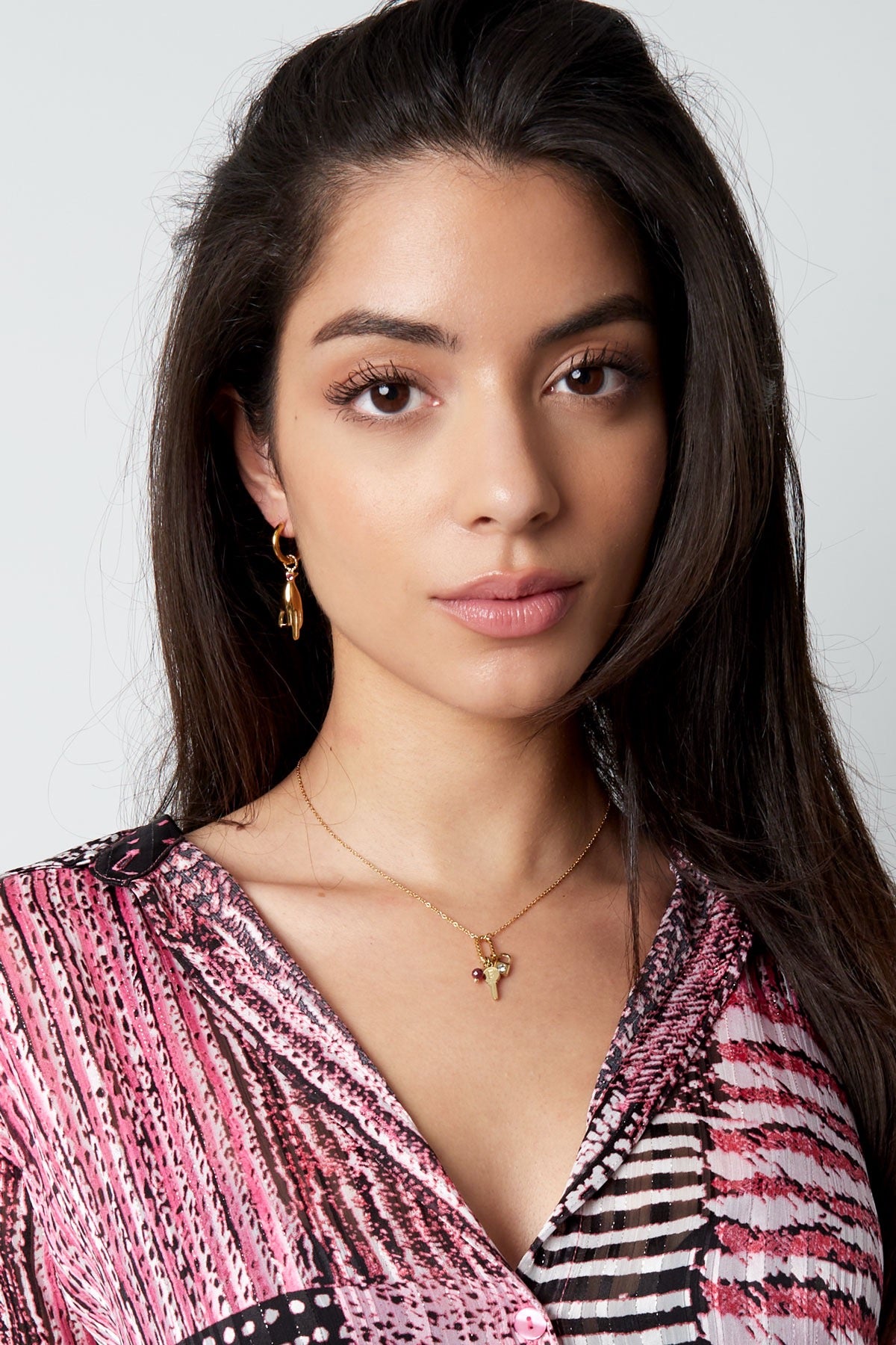 Oorbellen Hand | Roze