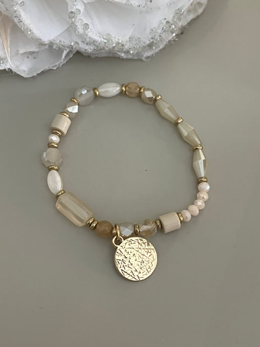 Armband Coin Beige