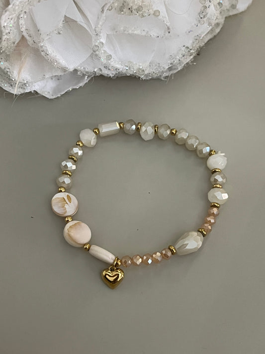 Armband Heart Beige