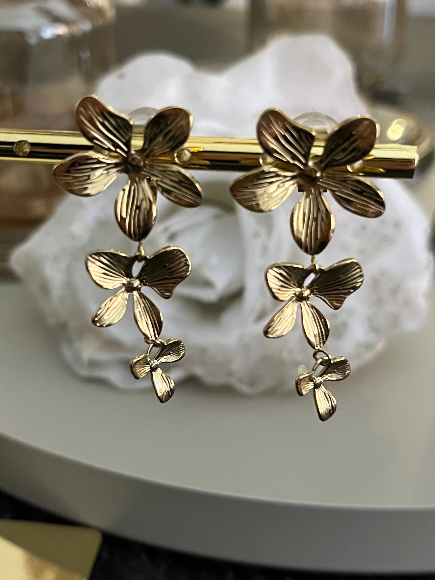 Clip oorbellen Flower