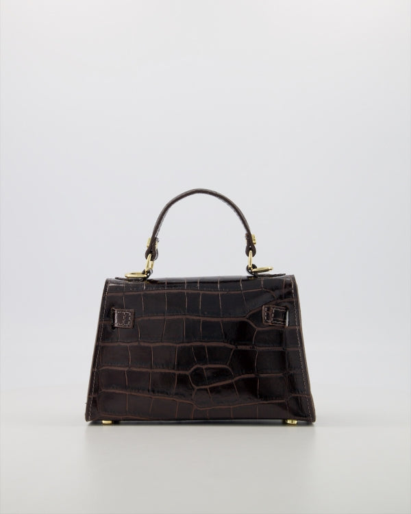 Grace Croco Bag | Donkerbruin