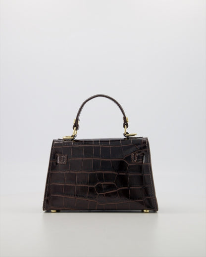 Grace Croco Bag | Donkerbruin