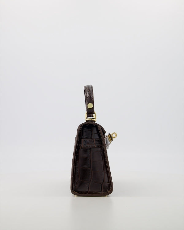 Grace Croco Bag | Donkerbruin