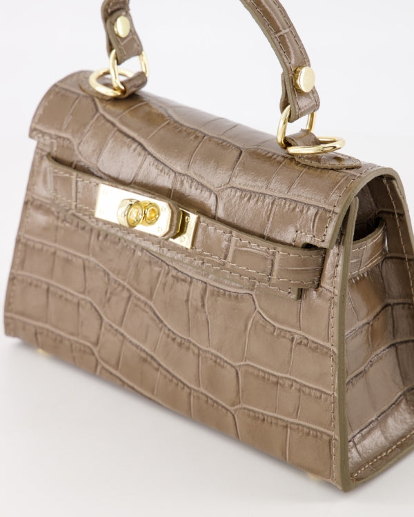 Grace Croco Bag | Taupe