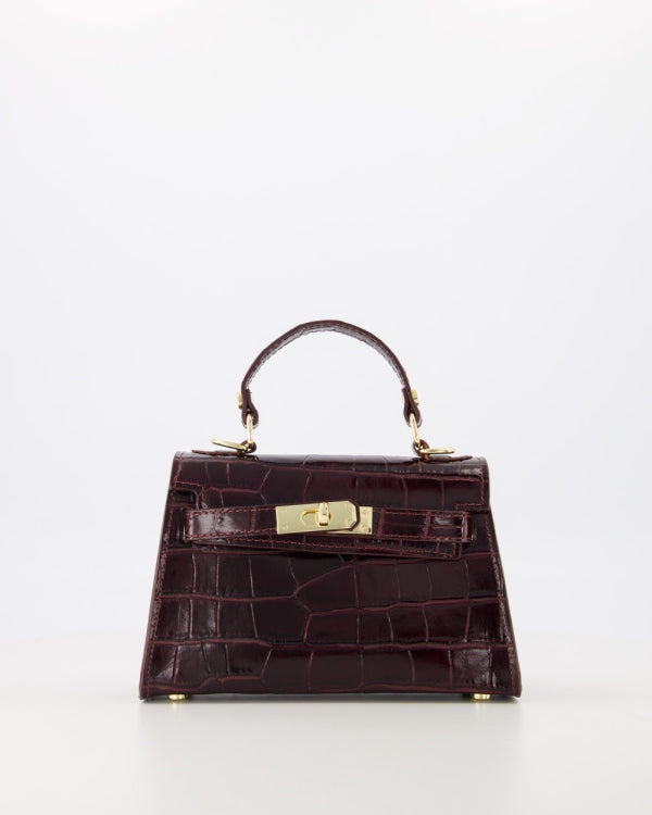 Grace Croco Bag | Burgundy