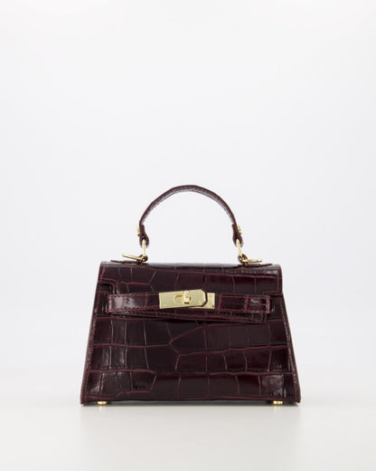 Grace Croco Bag | Burgundy