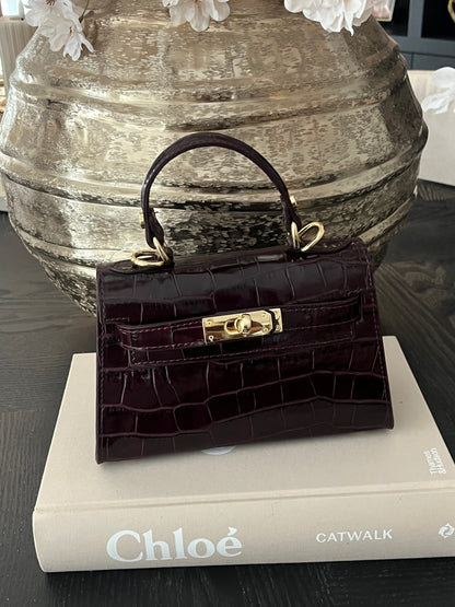 Grace Croco Bag | Burgundy