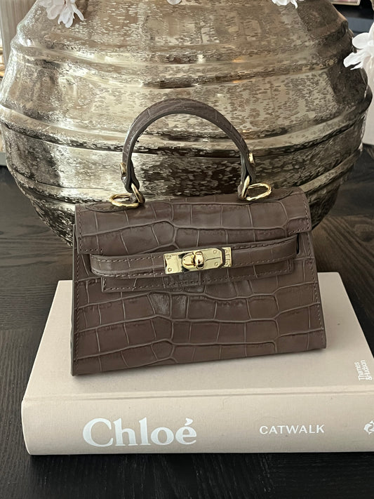Grace Croco Bag | Taupe