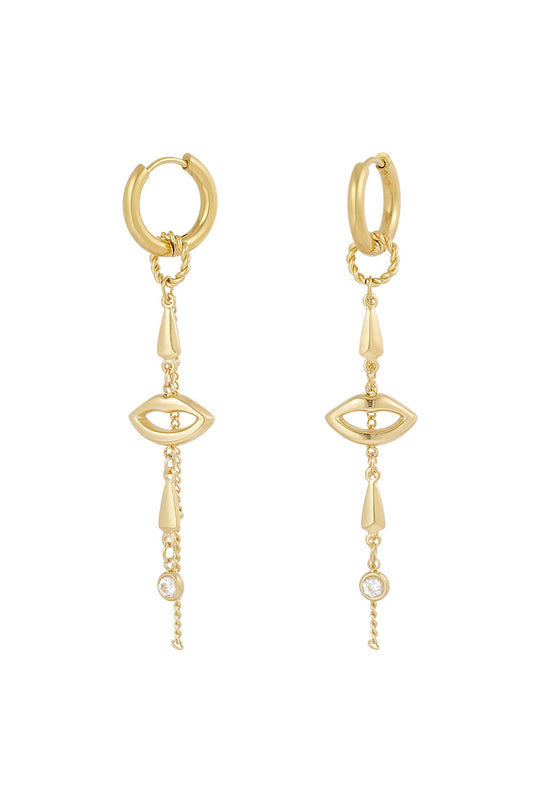 Oorbellen Lips On Fire | Goud