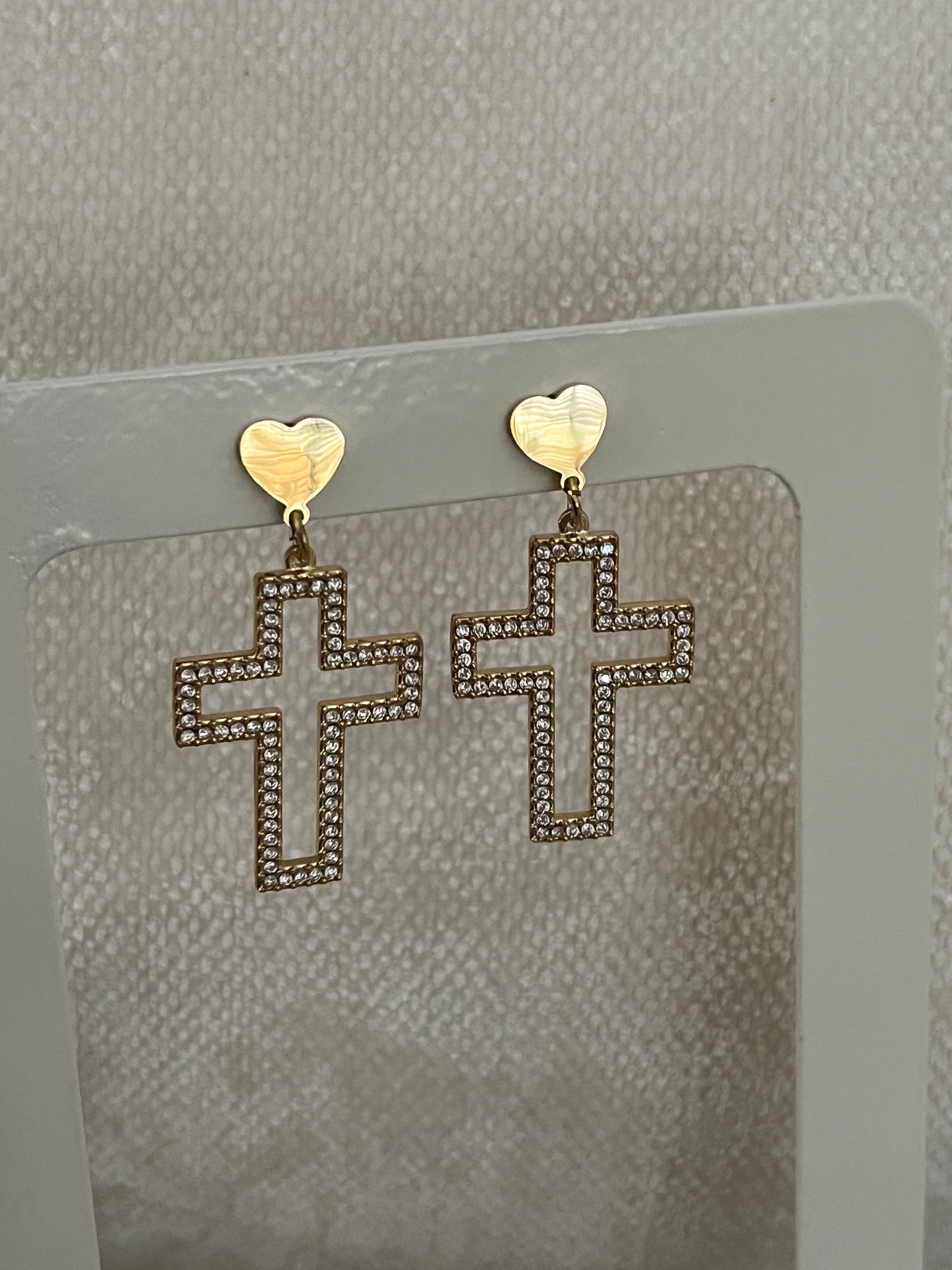 Cross Heart Earrings
