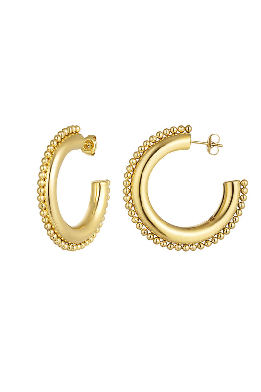 Oorbellen Rond Dots | Goud