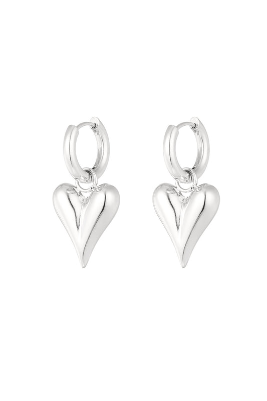 Heart Earrings Medium | Zilver