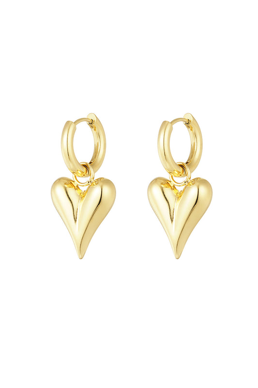 Heart Earrings Medium | Goud