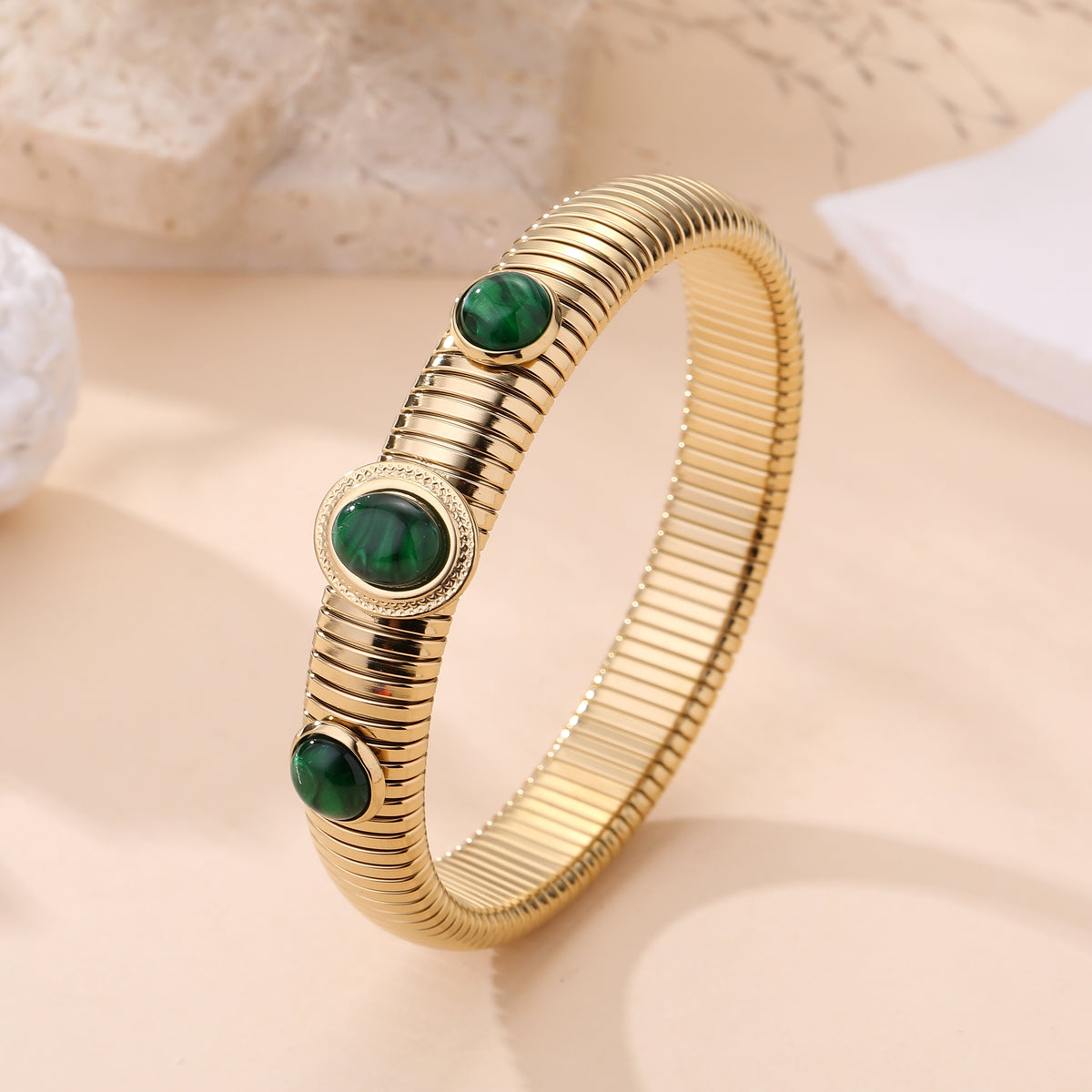 Bohemian Bracelet Green Stone