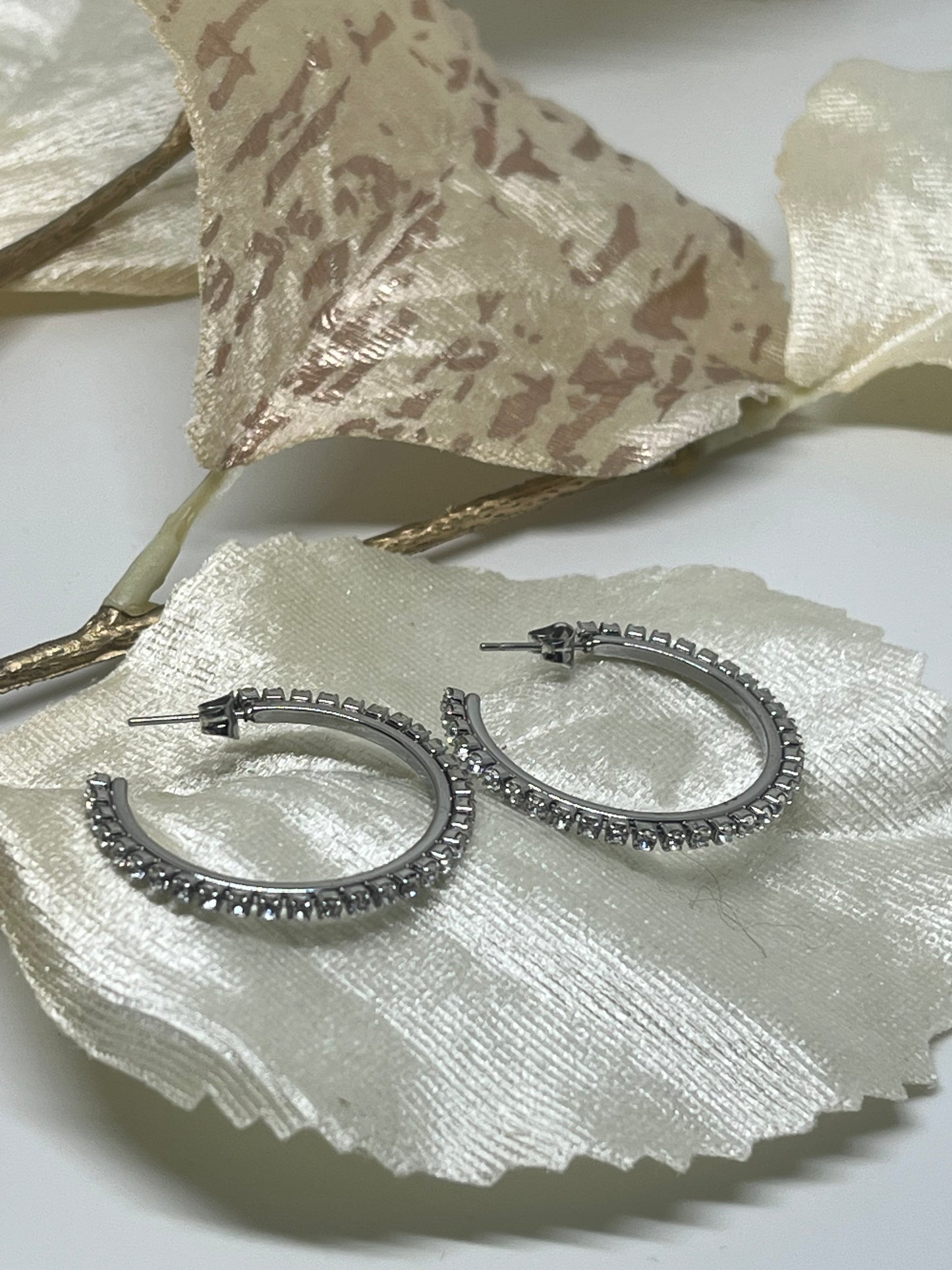 Hoops Strass | Zilver