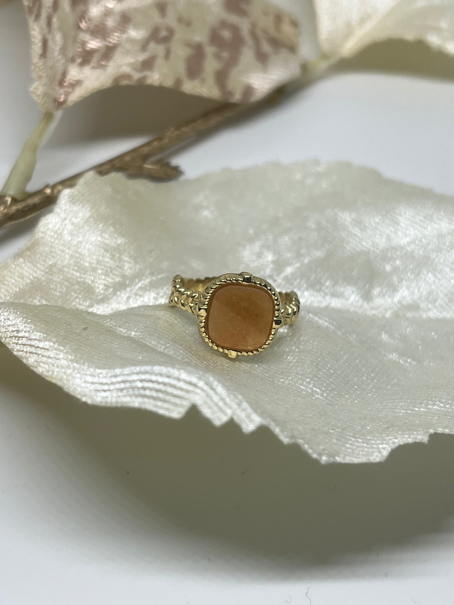 Ring Natural Stone Orange