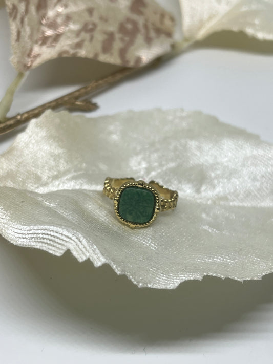 Ring Natural Stone Green