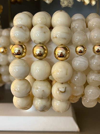 Bracelet Beads Big | Beige