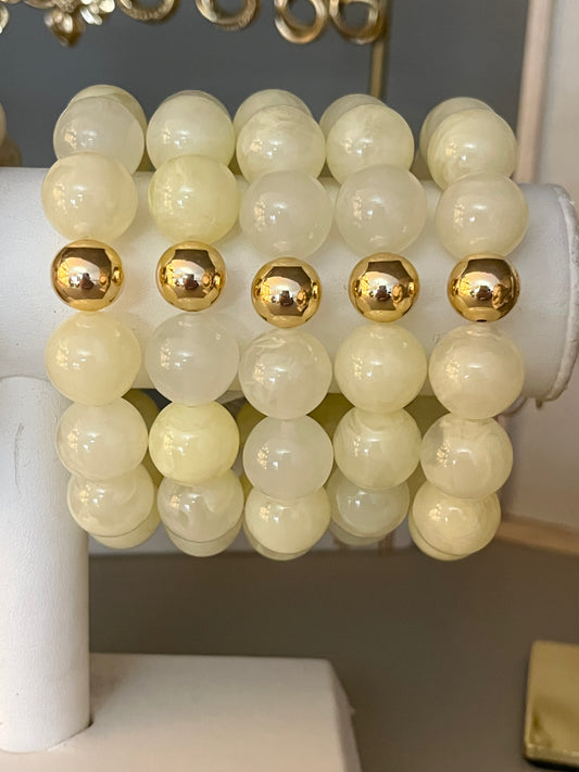 Bracelet Beads Big | Butter Yellow