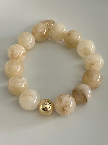 Bracelet Beads Big | Beige/Taupe