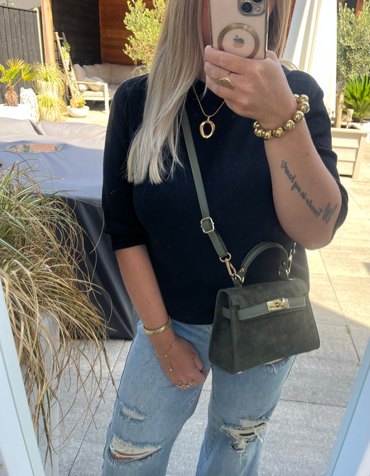 Leya Bag Suede/Leer | Groen