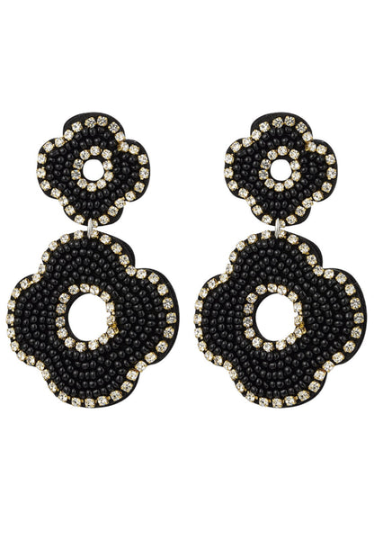 Boucles d'oreilles Fleur Noire