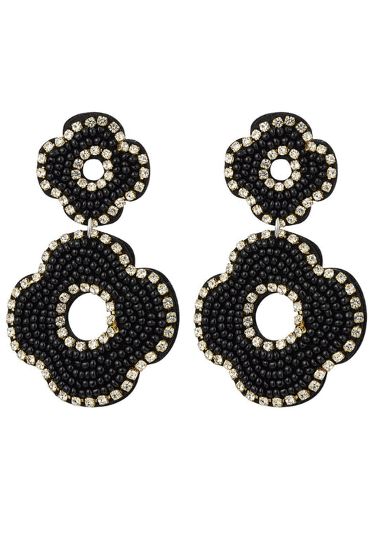 Earrings Black Flower